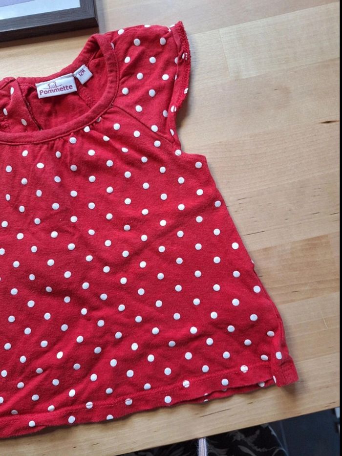 T-shirt manches courtes pour Fille taille 12mois marque pommette très bon état - photo numéro 3