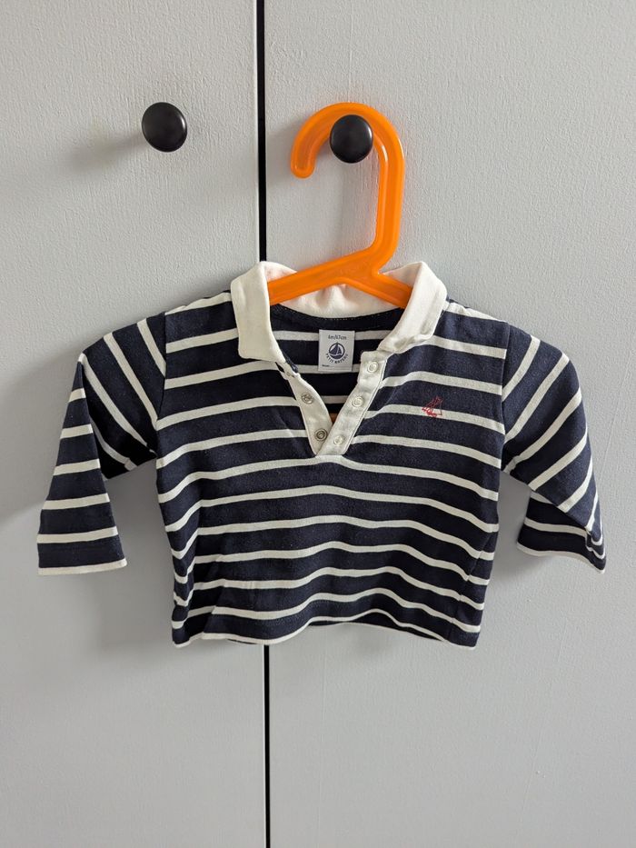 Polo manches longues Petit Bateau 6 mois