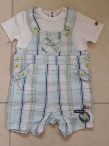 Lot salopette + T-shirt - 6 mois
