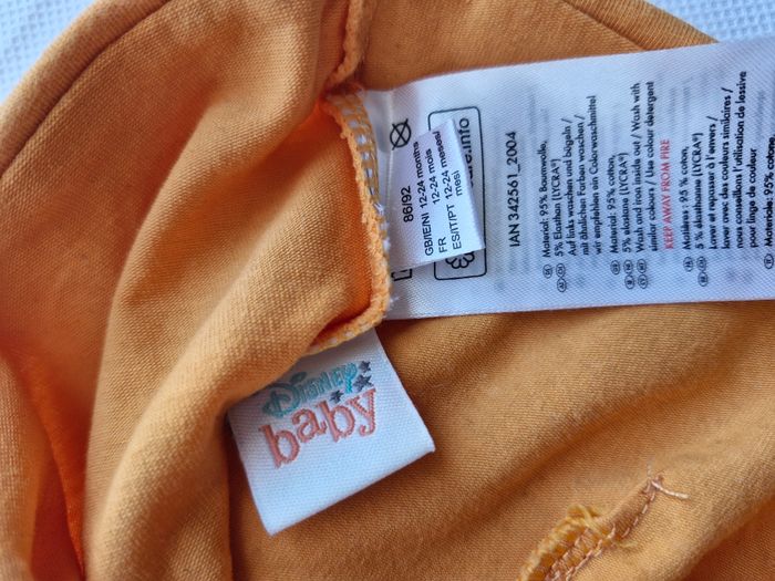 Bonnet Winnie l’Ourson à oreilles 12/24 mois Disney Baby Jaune moutarde orange - photo numéro 3