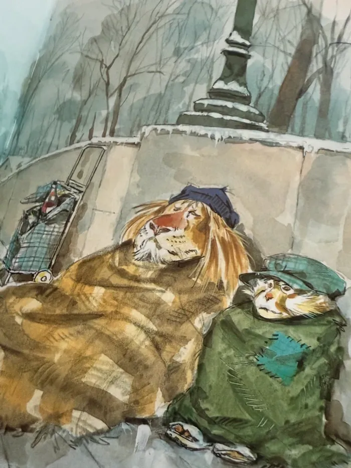 Caroline et les Vagabonds livre chien lion singe brigands SDF sans abris Pierre Probst - photo numéro 9