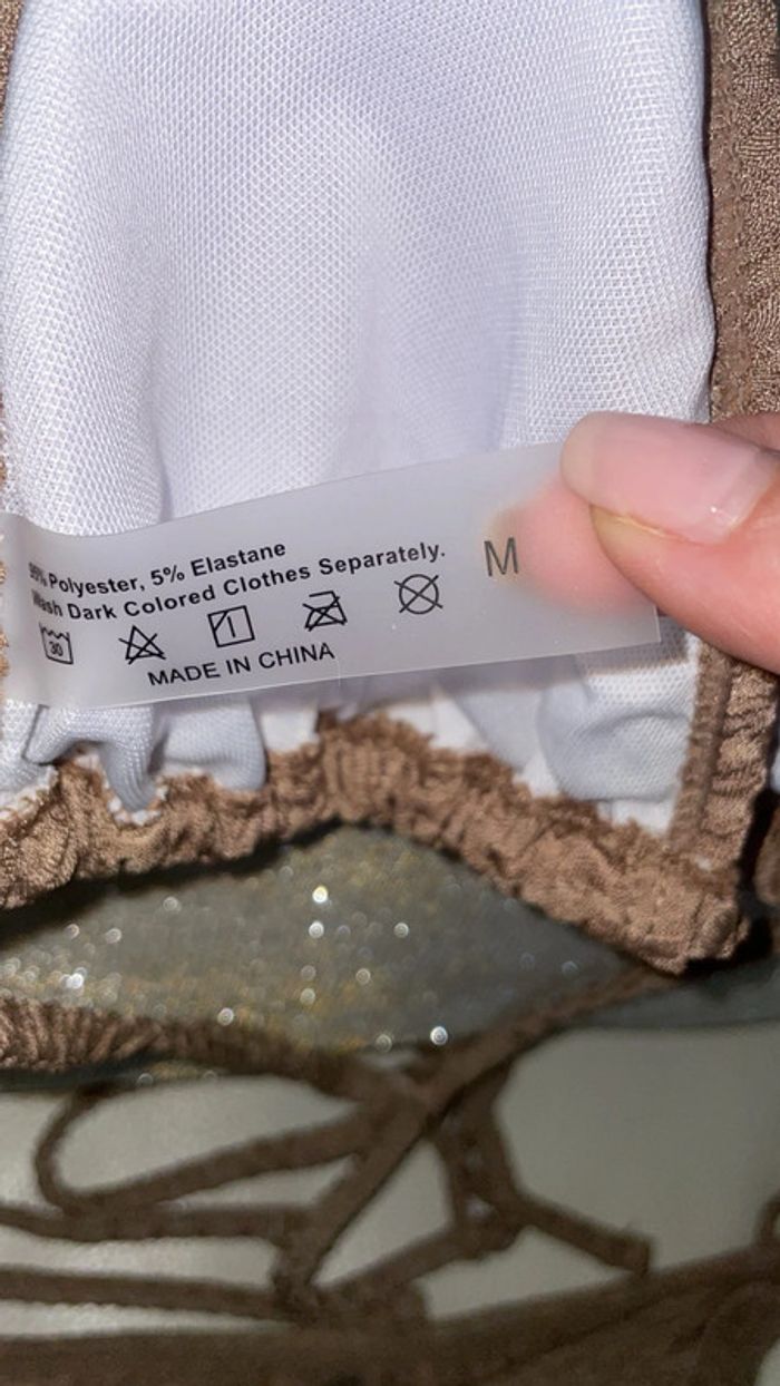 Maillot de bain bikini texturé marron Shein Neuf - Taille M - photo numéro 3