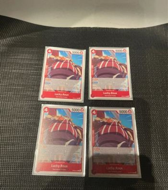Lot x4 carte Lucky Roux OP09-015 rare playset anglais One Piece TCG