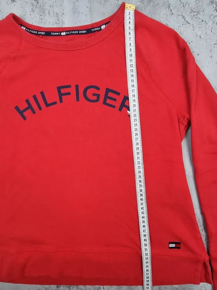 Sweat Tommy Hilfiger rouge – Taille L Femmes (mesures en photos) - photo numéro 7