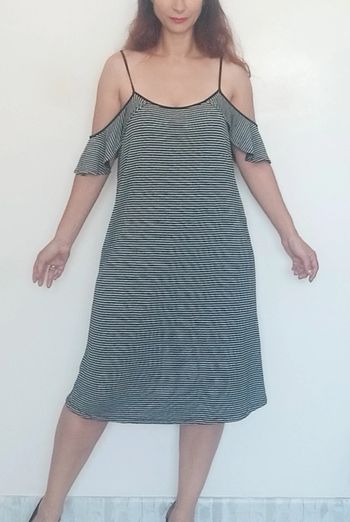 Robe mi longue fluide marinière casual chic taille 38