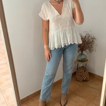 Blouse Zara blanc cassée fluide