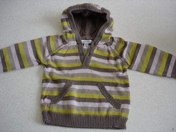 Magnifique petit PULL à capuche - 12 mois "VERTBAUDET"