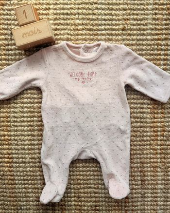 Pyjama velours Kiabi 1mois / 54cm