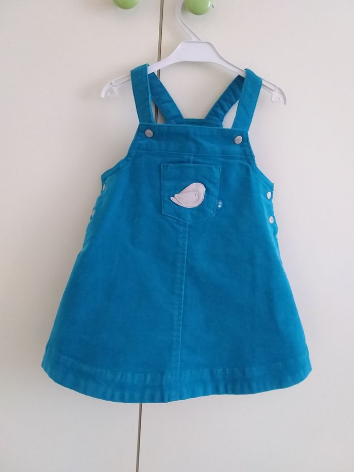 Robe chasuble en velours fin, 6 mois, OBAÏBI, en très bon état - photo numéro 1