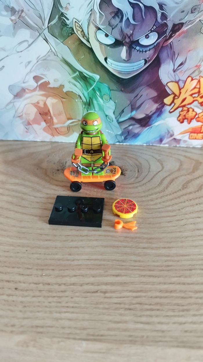 Figurine Michelangelo Tortue Ninja type lego figure brique neuf new Ninjas Turtles goodies