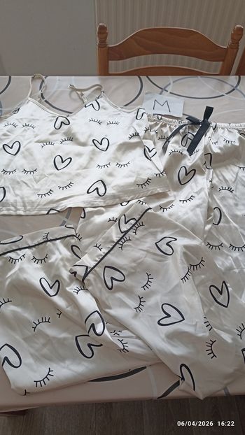 Pyjama blanc femme top M