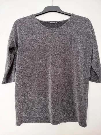 Pull noir argenté