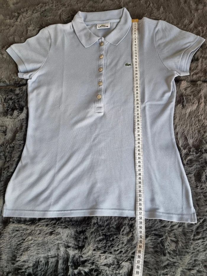 Polo manches courtes Lacoste bleu – Taille XS / 34 Femme - photo numéro 8