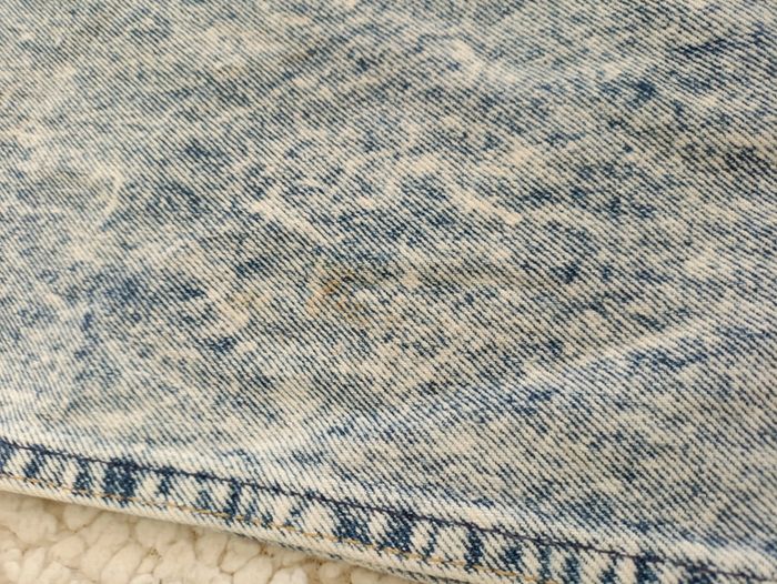 Jean vintage Brittania USA taille haute coupe droite bleu clair délavé années 90 - photo numéro 5
