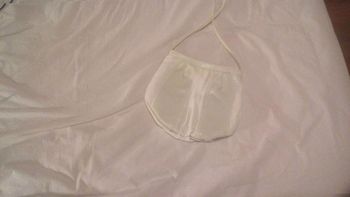 Petite pochette  /  sac blanc casse
