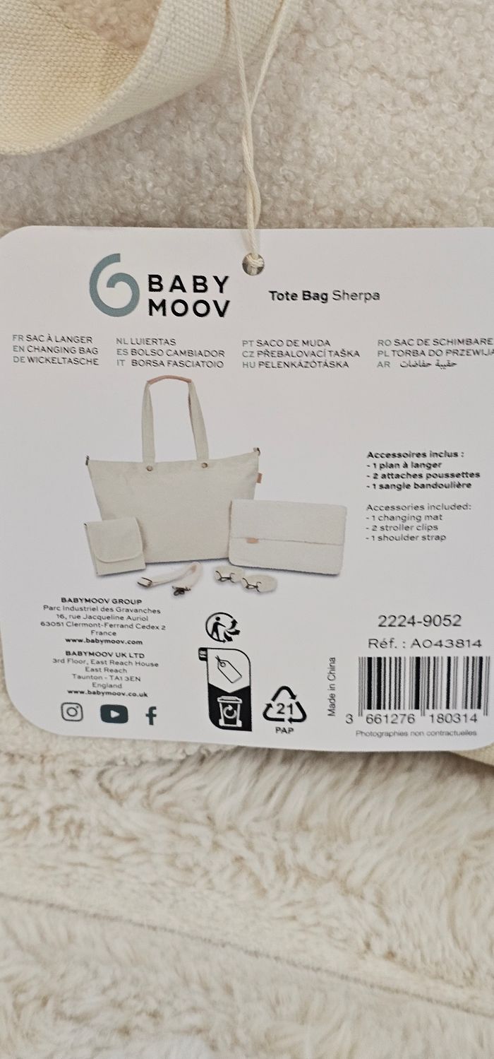 Magnifique tote bag sherpa Babymoov Neuf - photo numéro 2