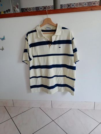 Polo homme taille 4 rayures jaune noir blanc c81