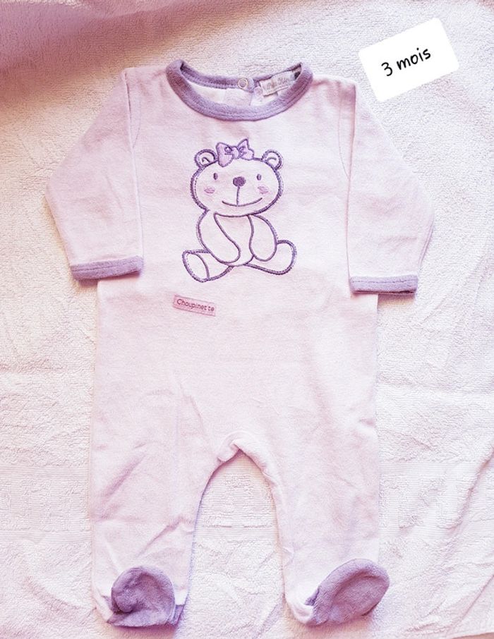 Pyjama velour kimbaloo 3 mois