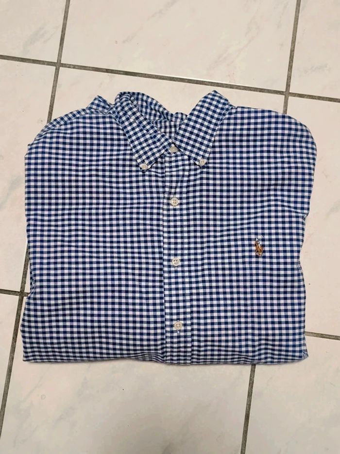 Chemise Ralph Lauren à carreaux bleus et blancs – Taille XL (convient aux gabarits larges) - photo numéro 4