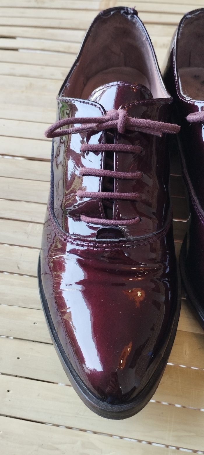 Chaussures derbies femme vernis bordeaux taille 38 marque Gadea - photo numéro 3
