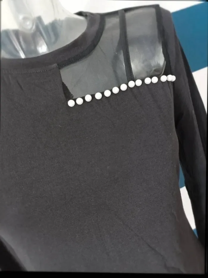 Robe noir manches longues neuve Shein femme taille S (36) - photo numéro 2