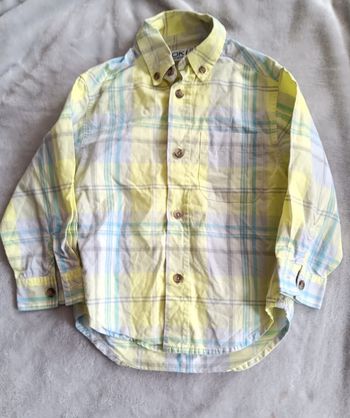 Chemise à carreaux Okaïdi Vert et Bleu - 2 ans (86 cm)