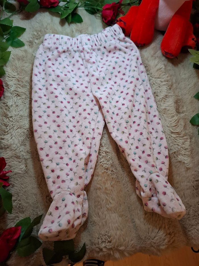 Pantalon de pyjama rose fleuri - 18 mois - photo numéro 2