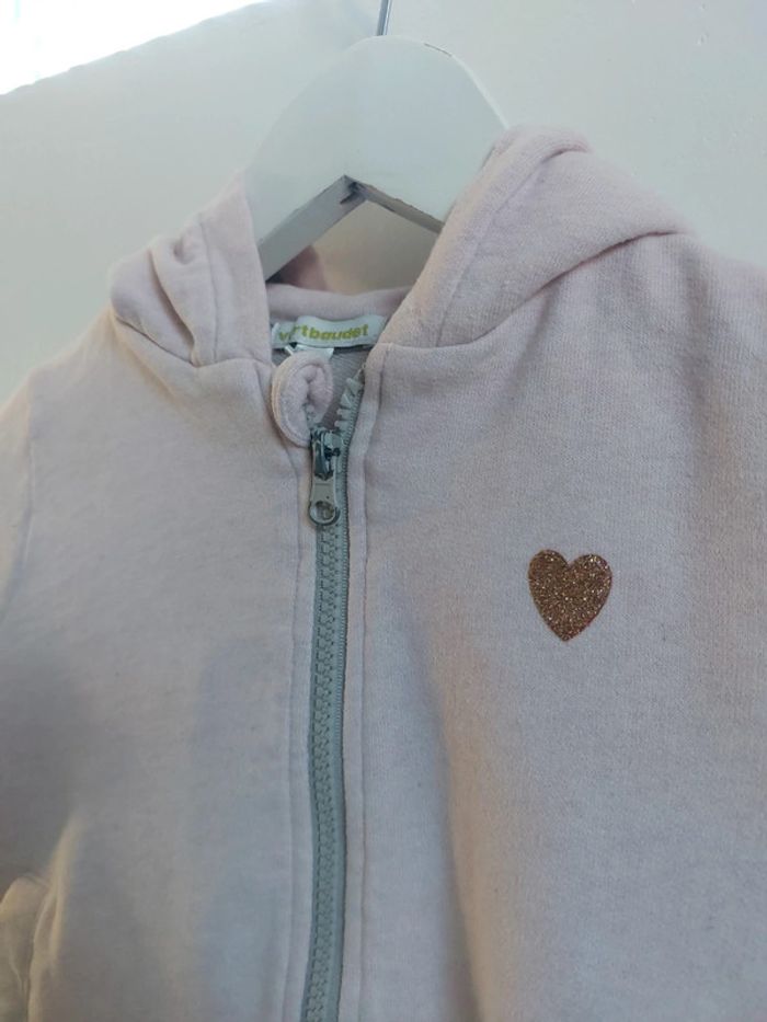 Veste gilet zippée à capuche rose orchestra fille 6 ans - photo numéro 4