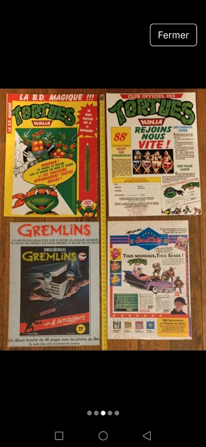 Lot de 12 anciennes publicités plastifiées divers jouets garçon vintage - photo numéro 3