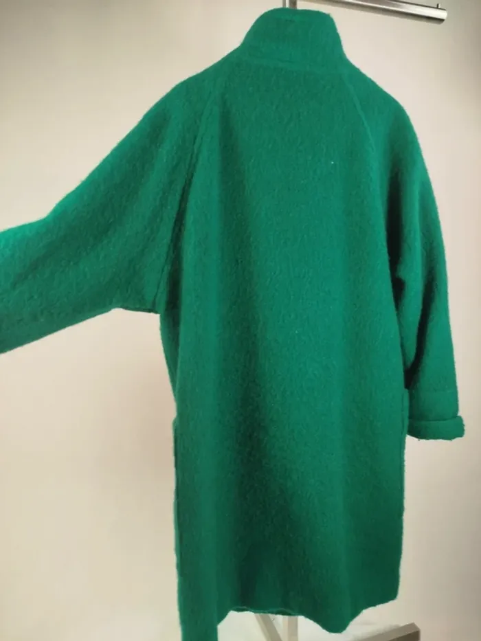 Manteau vert en laine - T42 estimée - Pièce rare sur mesure A836 - photo numéro 5