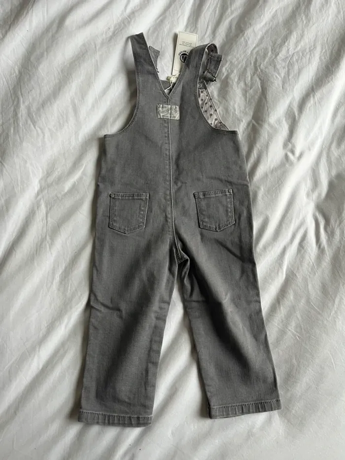 Salopette jean gris Petit Bateau neuf avec étiquette - photo numéro 2
