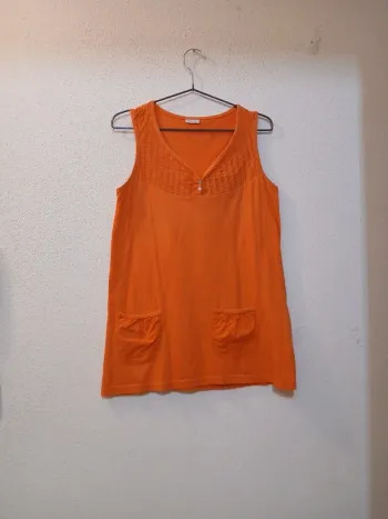 Débardeur femme orange 100% Cotton " Blancheporte " taille 34/36