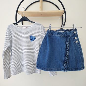 6 ans ensemble Teeshirt tape a l'oeil et jupe storytelling