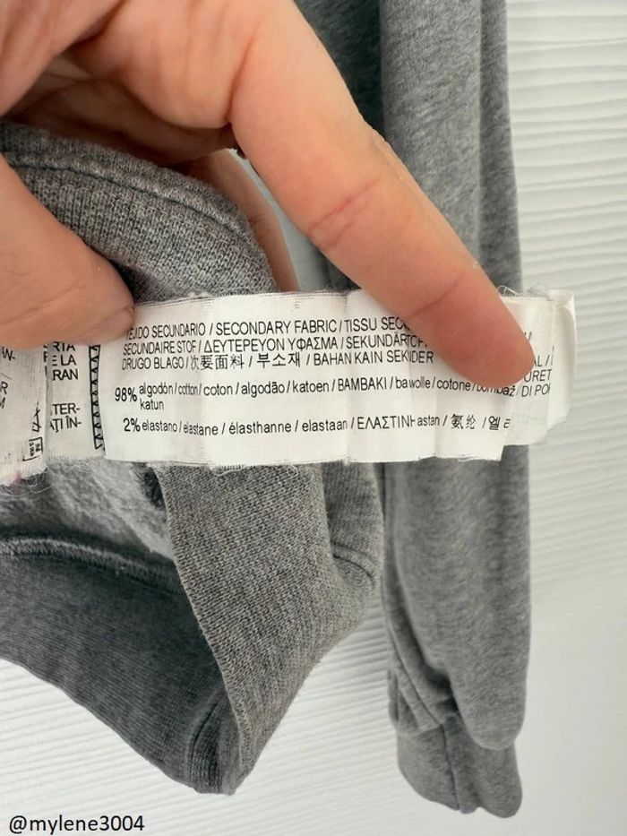Pull d'hiver oversize sweat gris foncé à écritures col rond à manches longues - photo numéro 6