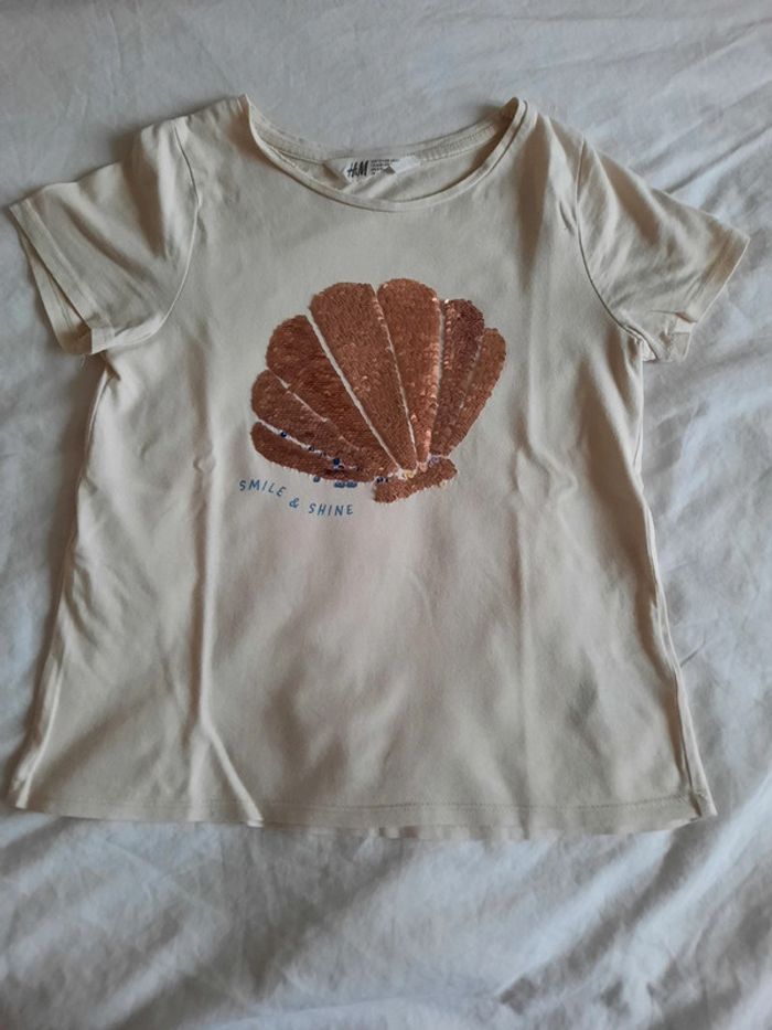 Tee shirt fille à sequins 6/8 ans