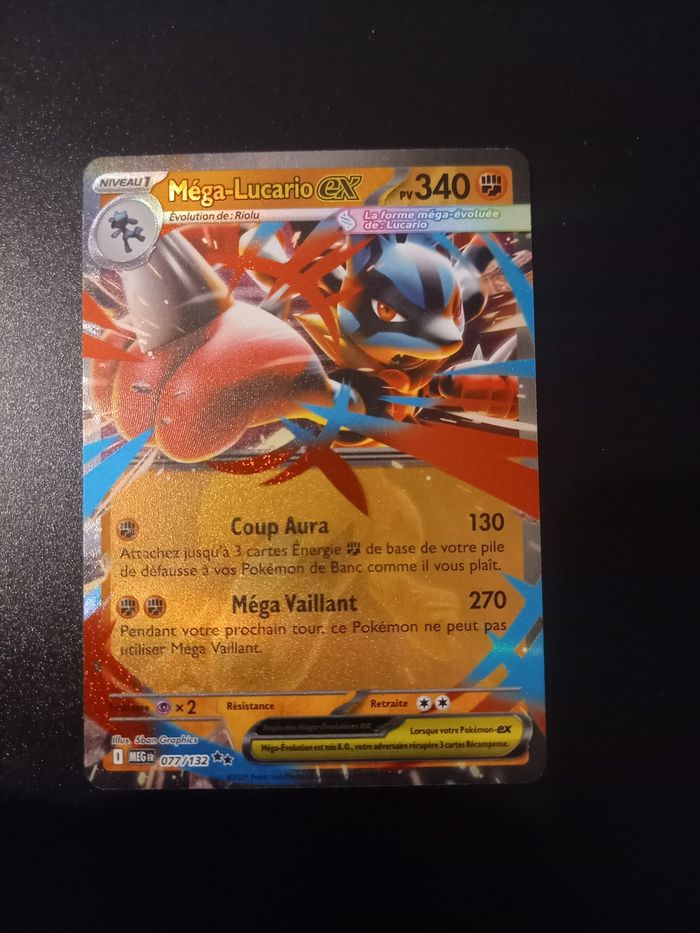 Carte Pokémon Méga-Lucario Ex 077/132 ME01