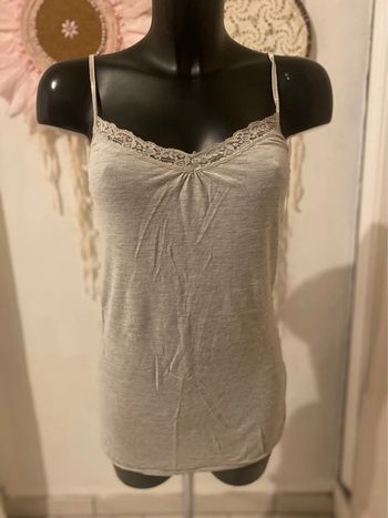 Débardeur dentelle gris Mim