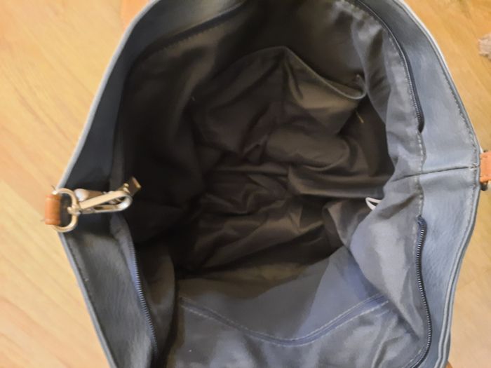 Sac à main fourre-tout bleu simili cuir avec strass - photo numéro 9
