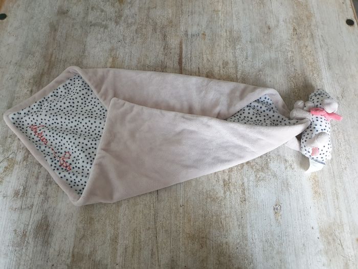 Doudou noukies chien amy et Zoé blanc couverture marron - photo numéro 2