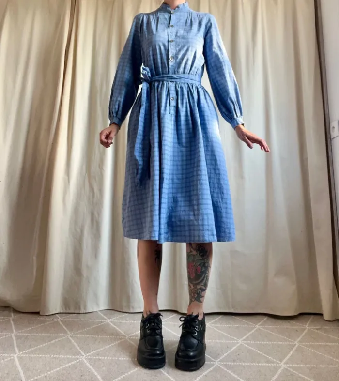 Authentic vintage Laura Ashley Cottagecore dress made in Wales Folk Prairie - Taille S - photo numéro 7
