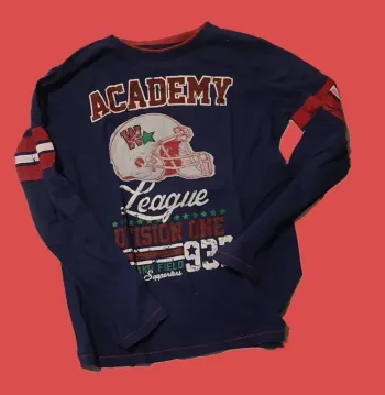 🏈 T-shirt Manches Longues Academy League – 11/12 ans – Style Sport & Confort