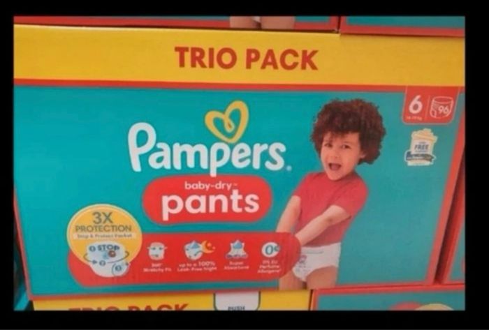 1 carton couches Pampers taille 6 trio pack