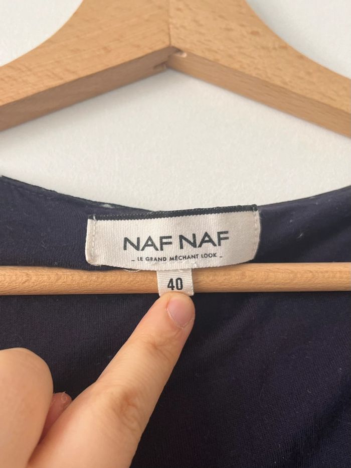 Robe Naf Naf taille 40 bleue à pois blancs - photo numéro 2