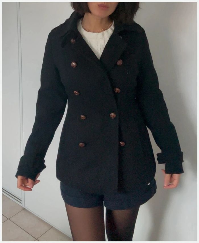 Manteau bleu marine taille 38 - kwoman - très bon état -