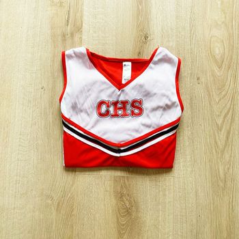 Smiffys Tenue de Pom-Pom Girl Femme Exclusive US Cheerleaders Sportwear Rouge (Taille M)