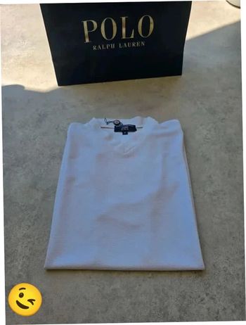 T-shirt Ralph lauren M coupe col V blanc Homme Men tee1