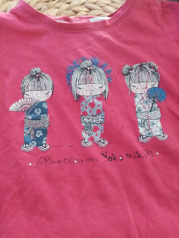 3 ans sergent major Tee-shirt imprimer rose /bon état - photo numéro 3