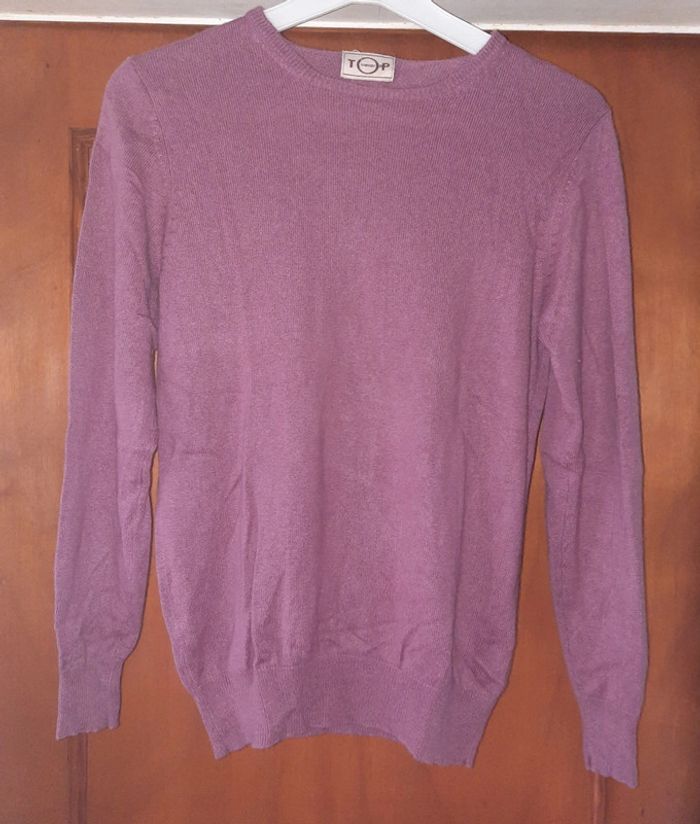 Lot de 2 pulls de qualité violet et fushia - soie-chemire-laine - photo numéro 2