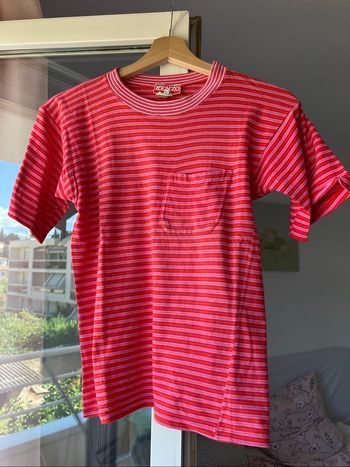 T-chirt rose et rouge à rayures Kenzo T.S