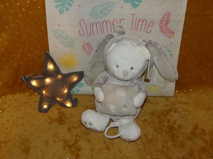 Doudou musical ours/lapin Mots d'enfants beige 🐰Neuf - photo numéro 2